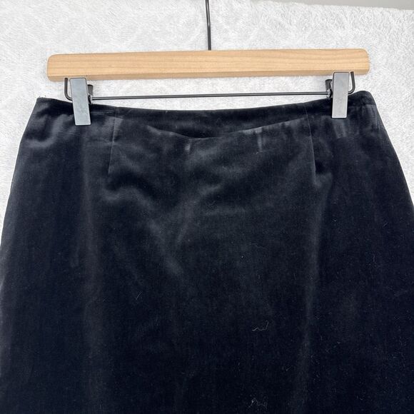 Escada Velvet Silk Blend Skirt EU36 Black Pencil Career Luxury Designer Classic - Picture 2 of 12